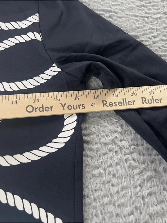 J Mclaughlin Top Womens Small Black Rope Geometric Catalina Cloth 3/4 Sleeve - Picture 9 of 9